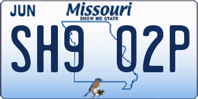 MO license plate SH9O2P