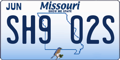 MO license plate SH9O2S
