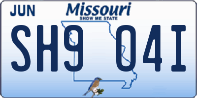 MO license plate SH9O4I
