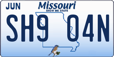 MO license plate SH9O4N
