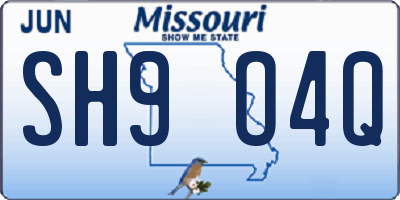 MO license plate SH9O4Q
