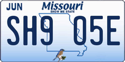 MO license plate SH9O5E