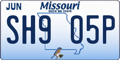 MO license plate SH9O5P