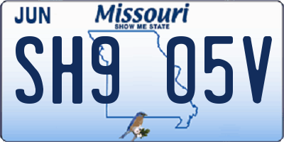 MO license plate SH9O5V