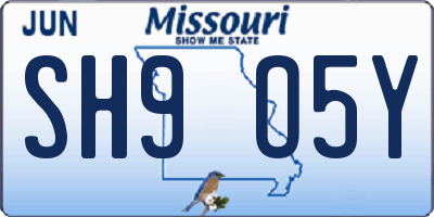 MO license plate SH9O5Y