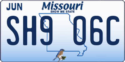 MO license plate SH9O6C