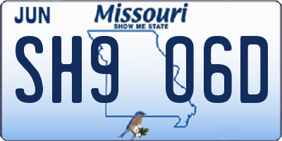 MO license plate SH9O6D
