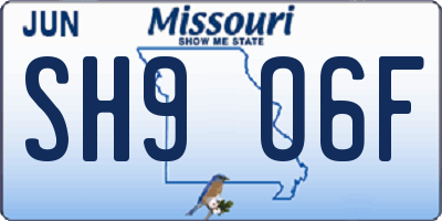 MO license plate SH9O6F