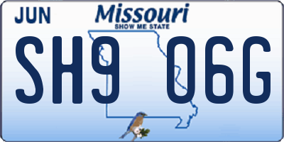 MO license plate SH9O6G