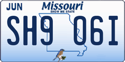 MO license plate SH9O6I
