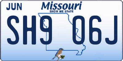 MO license plate SH9O6J