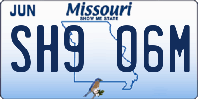 MO license plate SH9O6M