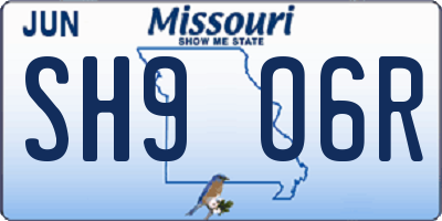 MO license plate SH9O6R