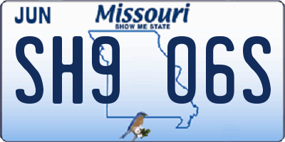 MO license plate SH9O6S