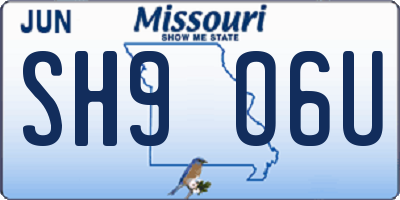 MO license plate SH9O6U