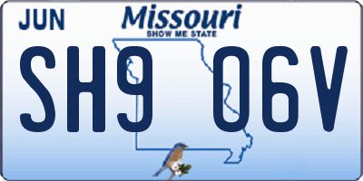 MO license plate SH9O6V
