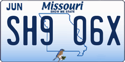 MO license plate SH9O6X