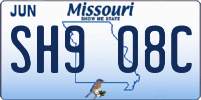 MO license plate SH9O8C