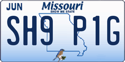 MO license plate SH9P1G
