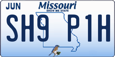 MO license plate SH9P1H