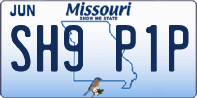 MO license plate SH9P1P