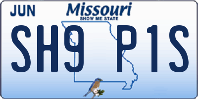 MO license plate SH9P1S