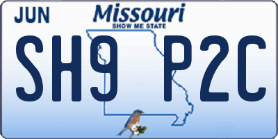MO license plate SH9P2C