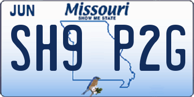 MO license plate SH9P2G