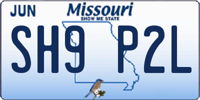 MO license plate SH9P2L