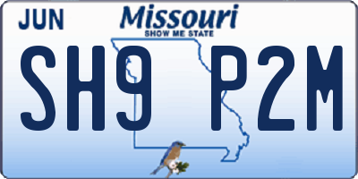 MO license plate SH9P2M