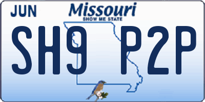 MO license plate SH9P2P