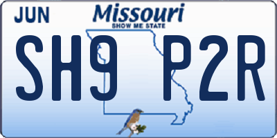 MO license plate SH9P2R