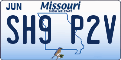 MO license plate SH9P2V