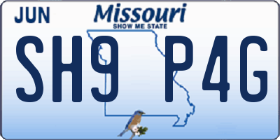 MO license plate SH9P4G