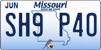 MO license plate SH9P4O