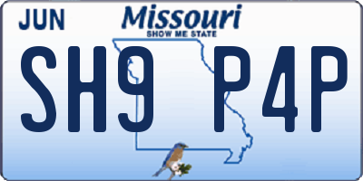 MO license plate SH9P4P