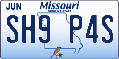 MO license plate SH9P4S
