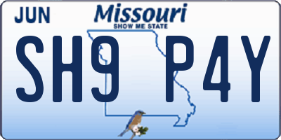 MO license plate SH9P4Y