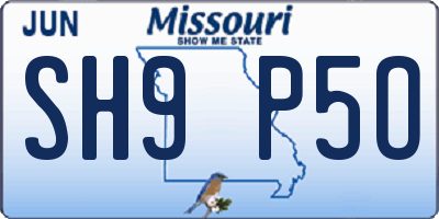MO license plate SH9P5O