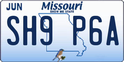 MO license plate SH9P6A