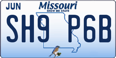 MO license plate SH9P6B