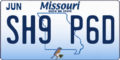 MO license plate SH9P6D