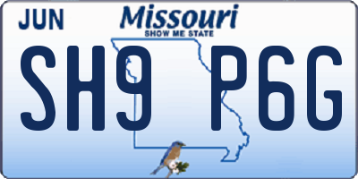 MO license plate SH9P6G