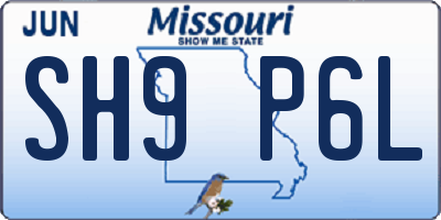 MO license plate SH9P6L