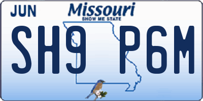 MO license plate SH9P6M