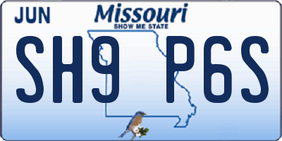 MO license plate SH9P6S