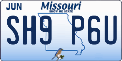 MO license plate SH9P6U