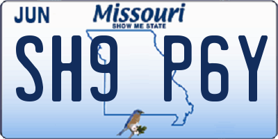 MO license plate SH9P6Y