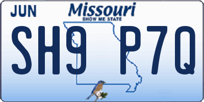 MO license plate SH9P7Q