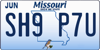 MO license plate SH9P7U
